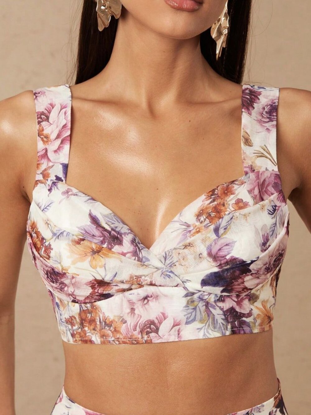 Apricot Boho Women's floral Printed Camisole Tank Top - Picture 4 of 8